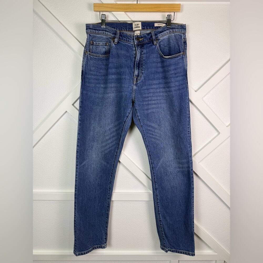 Huckberry Flint and Tinder Slim Fit Jeans 33x30 Medium Wash 100% Cotton Denim